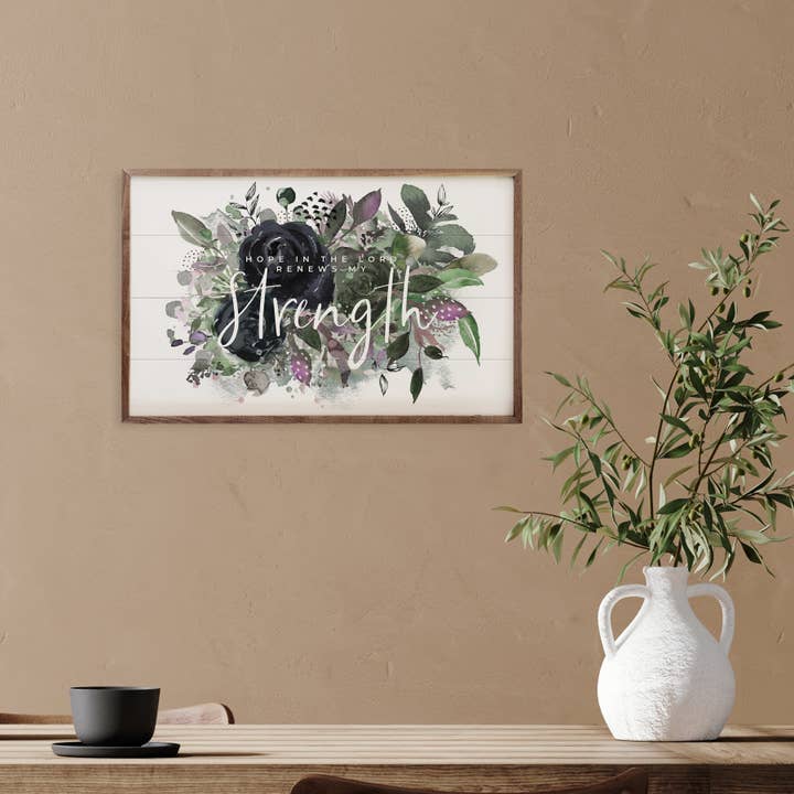 Kendrick Home - Wholesale Wood Wall Art - Graceful Rain Strength By Amylee Weeks
