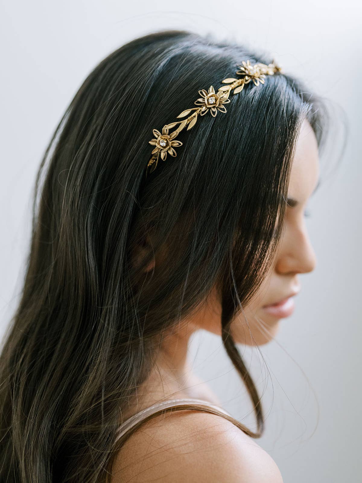 Acute Designs – wholesale Fashion headband – women's – Tiny Floral Vine Gold Headband, Crown, Hairpiece, Wedding10