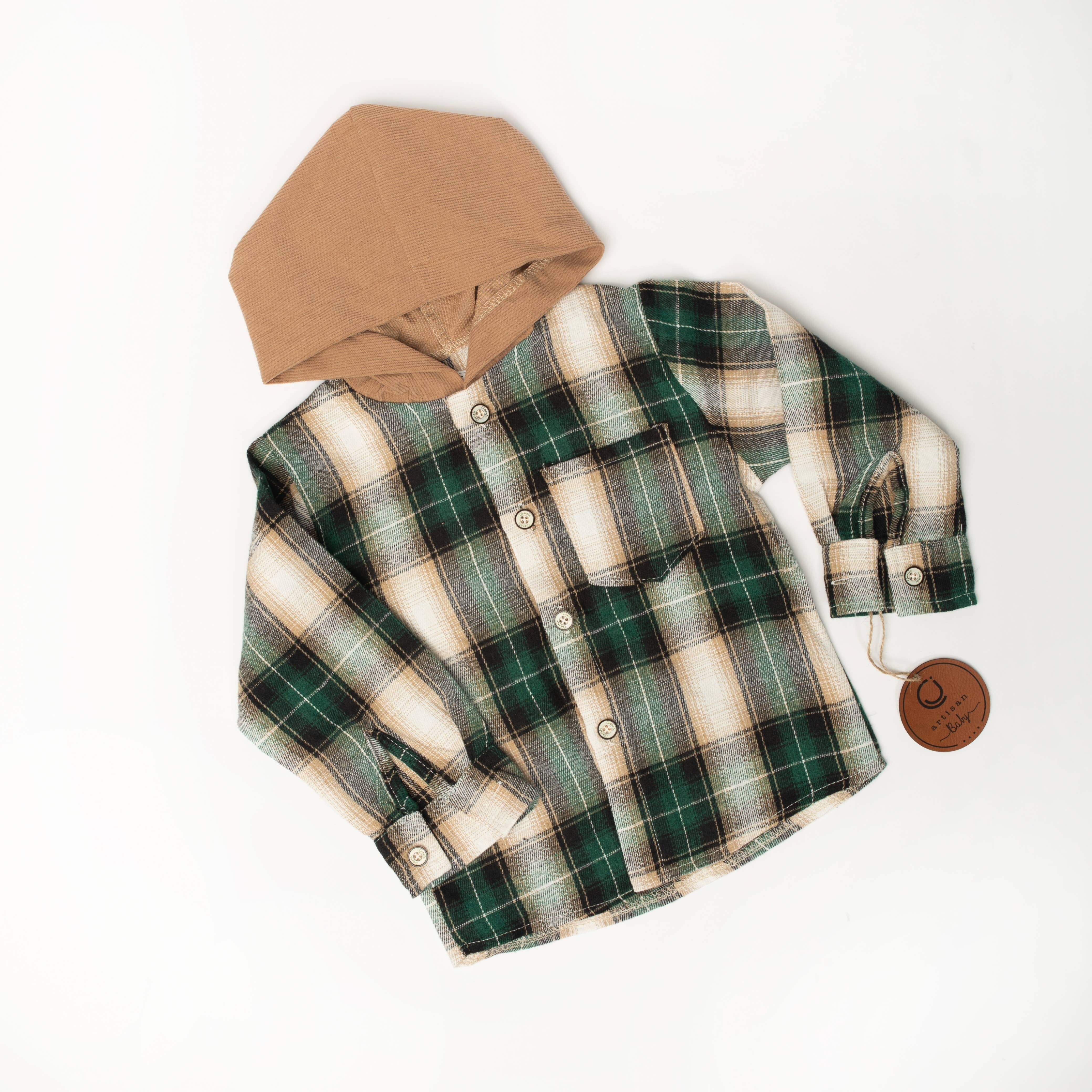Charlie James Artisan Boutique - Wholesale Top & Pant Set - Kids - Forest Plaid Corduroy Set4