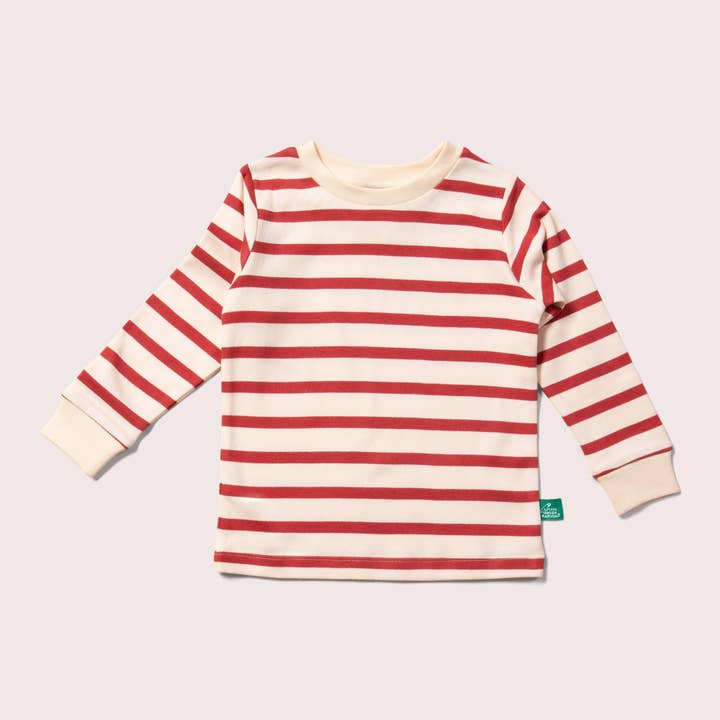Stripes Forever Soft Red Organic Pyjamas (Not in US & CA) for wholesale on Faire