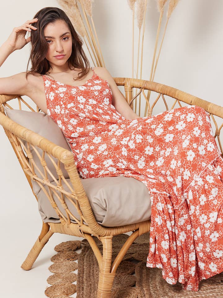 Abito stampato con spalline per la vendita all'ingrosso da parte di Escandelle Paris