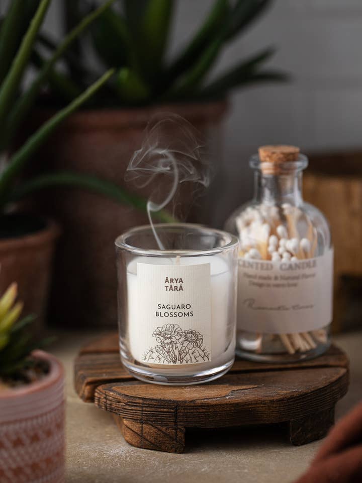Saguaro Blossoms Petite Candle | Votive gift from Arizona for wholesale by Arya Tara