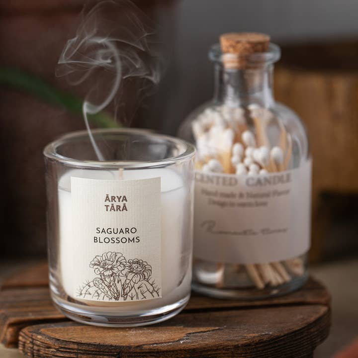 Arya Tara - Wholesale Jar/Filled Candle - Saguaro Blossoms Petite Candle | Votive gift from Arizona