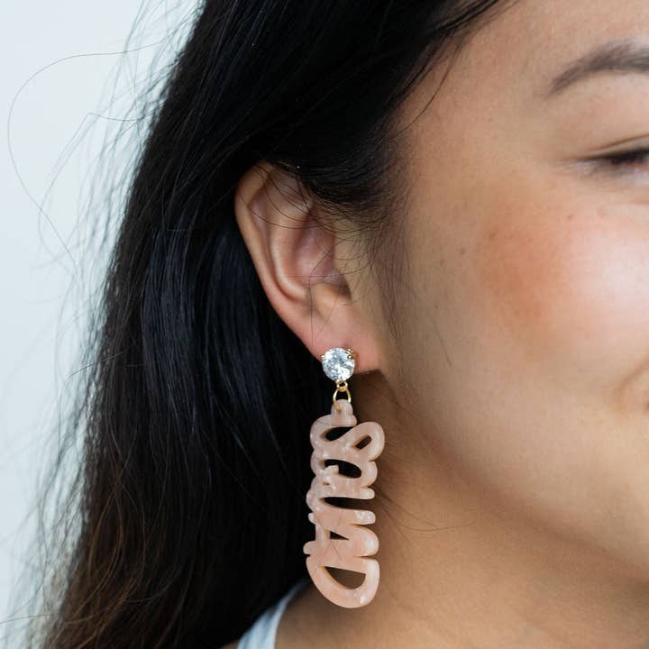 Spiffy & Splendid - Wholesale Dangle Earrings - Bachelorette Squad Earrings - Pink