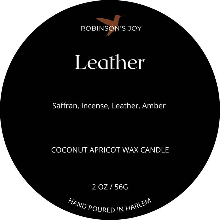 ROBINSON'S JOY - Wholesale Travel Candles - Leather 2oz Candle - Black Label Men's Collection2