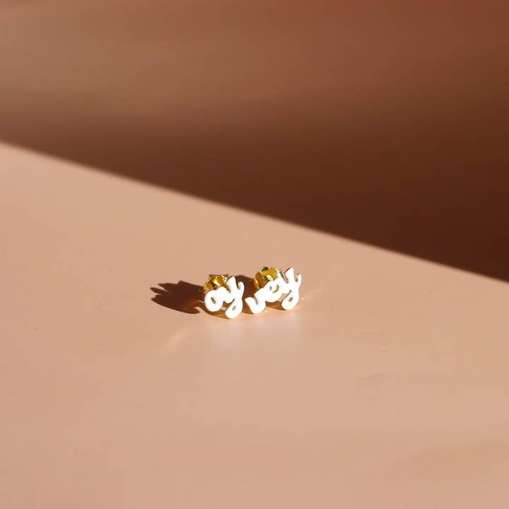 Mamaleh Jewelry - Wholesale Stud/Post Earrings - Oy Vey Enamel Studs1