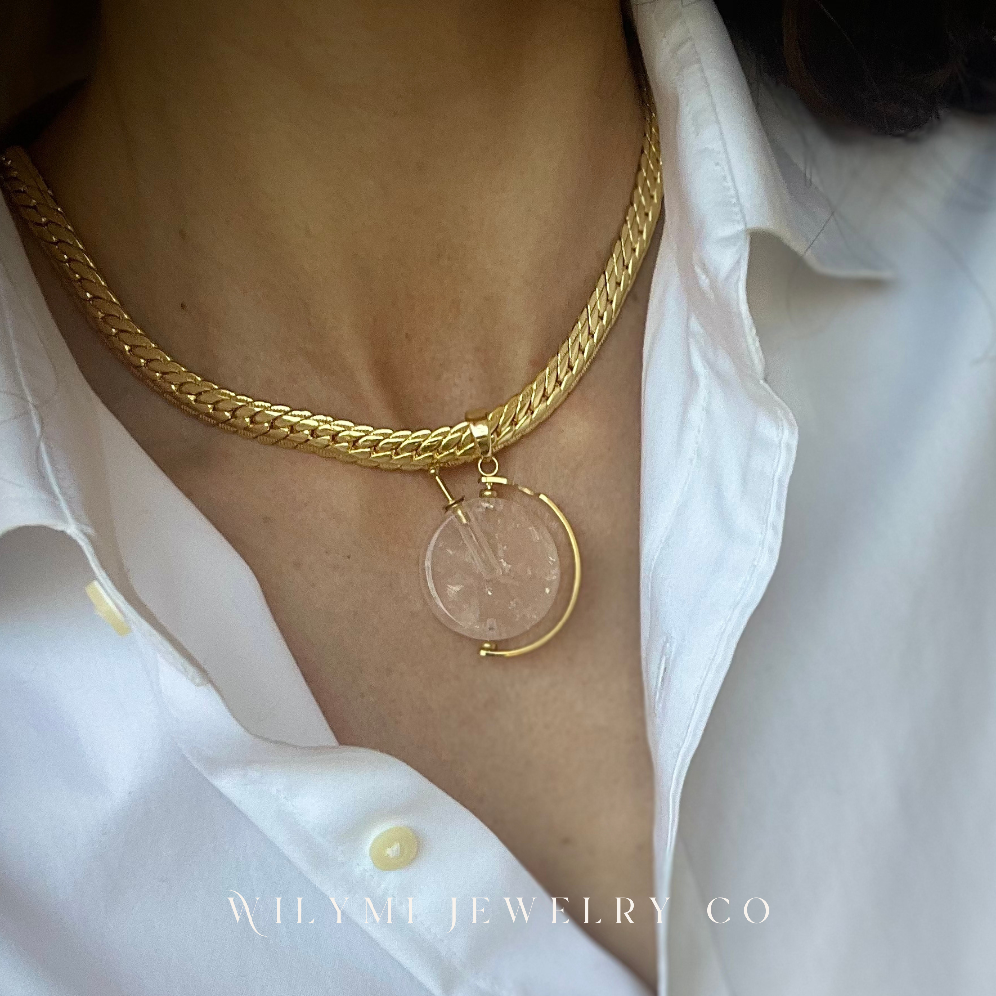 WILYMI Jewelry Co - Wholesale Aromatherapy Necklace - PRESENCE Rose Quartz Aromatherapy Necklace | 24k GF7