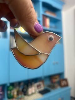 Stained glass stars and Talavera – wholesale Suncatcher – Handmade Stained Glass Birds – 1.5” Colorful Suncatcher Orna5