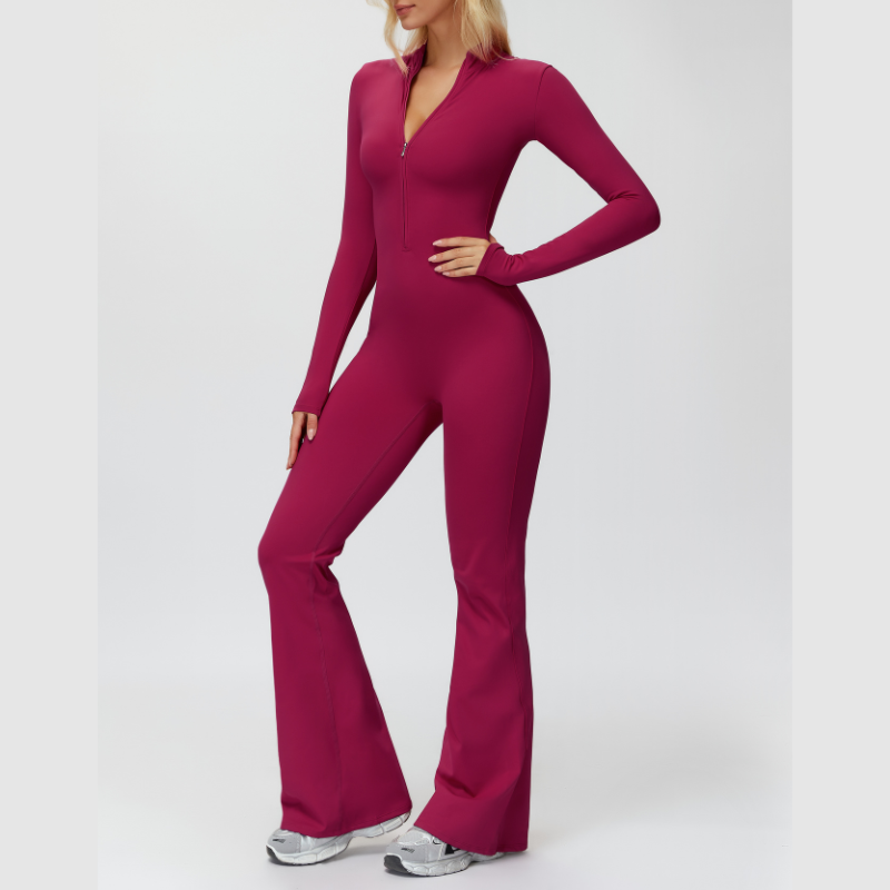 WONDERXFANS – wholesale Unitard – Women′s – Stand-up collar+half-zip sports jumpsuit15