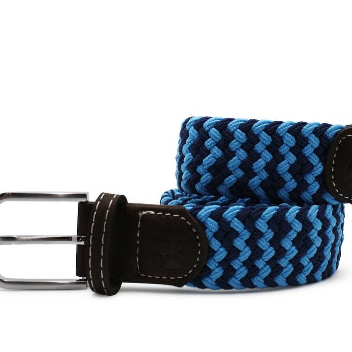 Woven Belt - Sky Blue Zigzag for wholesale by Swole Panda