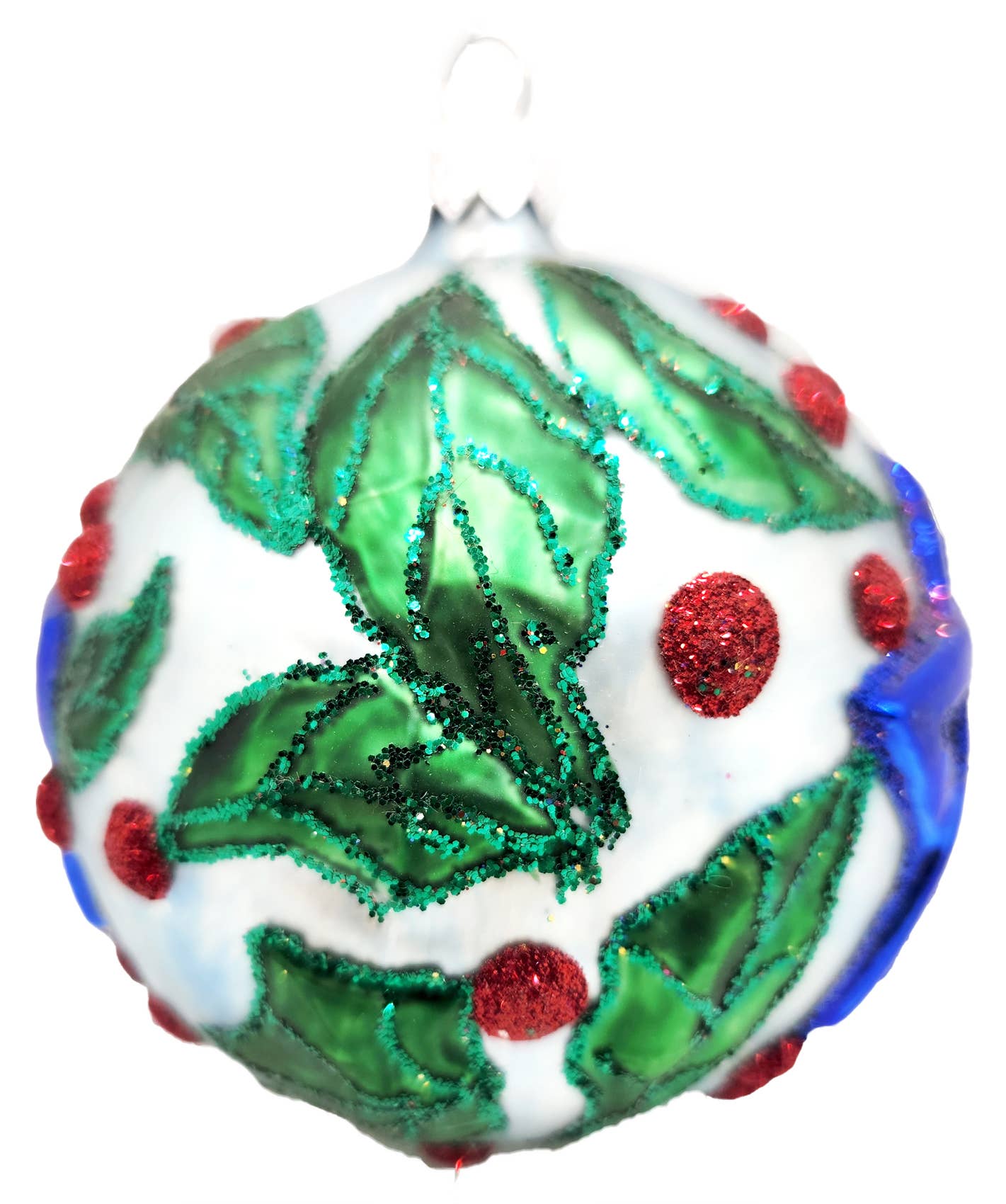 Mia's Polish Treasures – wholesale Prydnad – Blå stjärna judiskt tema julprydnad i glas3