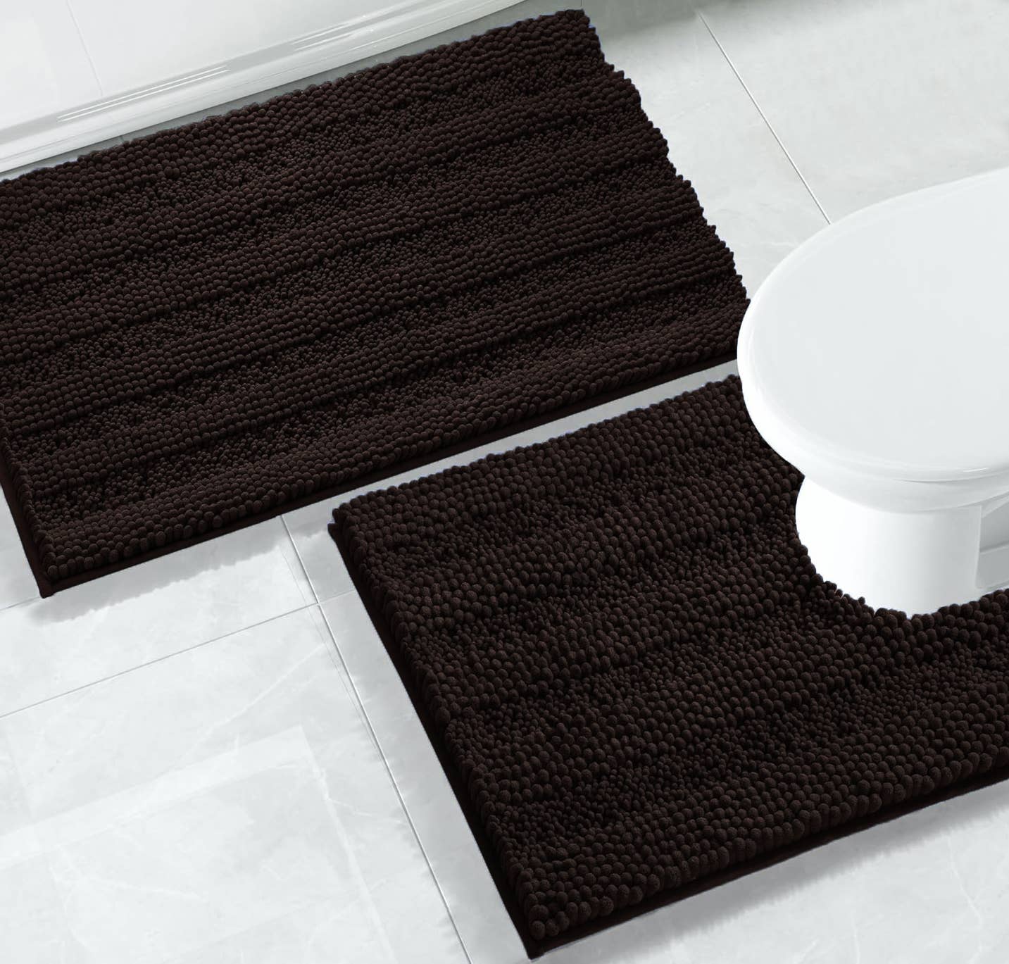 home mart goods - Wholesale Bath Mat Set - 2 Piece Soft Cozy Plush Chenille Bath Mat & Contour Bath Rug15