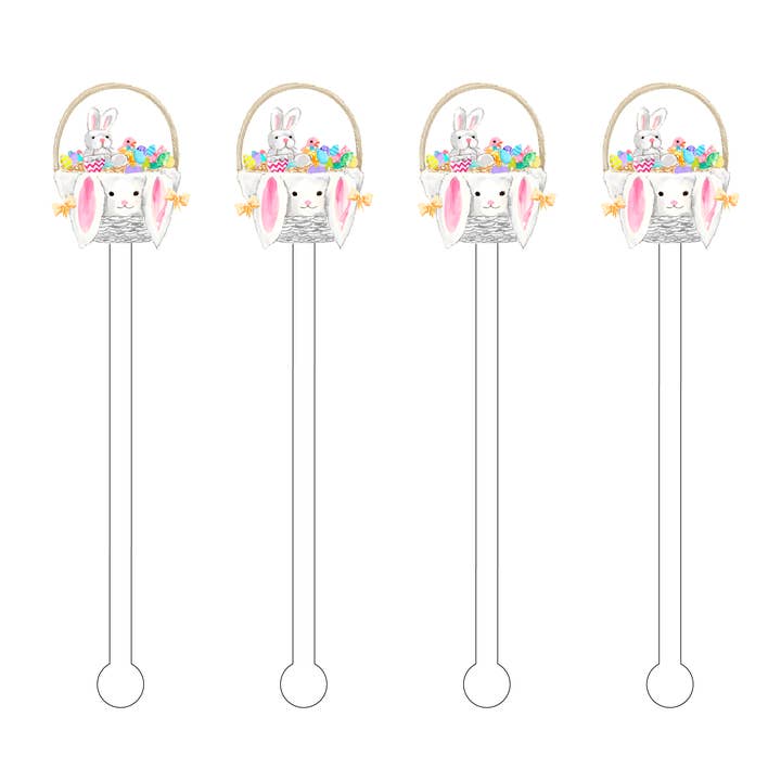 HASEN OSTERN KORB ACRYL RÜHRSTÄBCHEN für den Großhandel von XO ACRYLICS | ACRYLIC STICKS