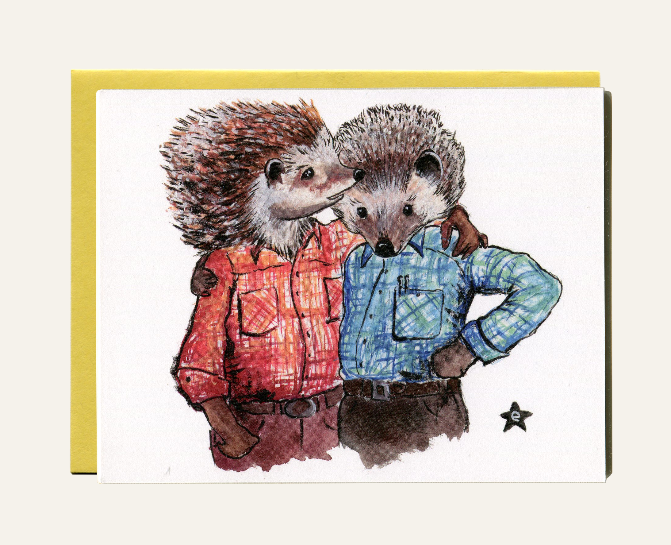 Darling Illustrations - Wholesale Love Card - Quill You Be Mine? - Hedgehog Notecard3