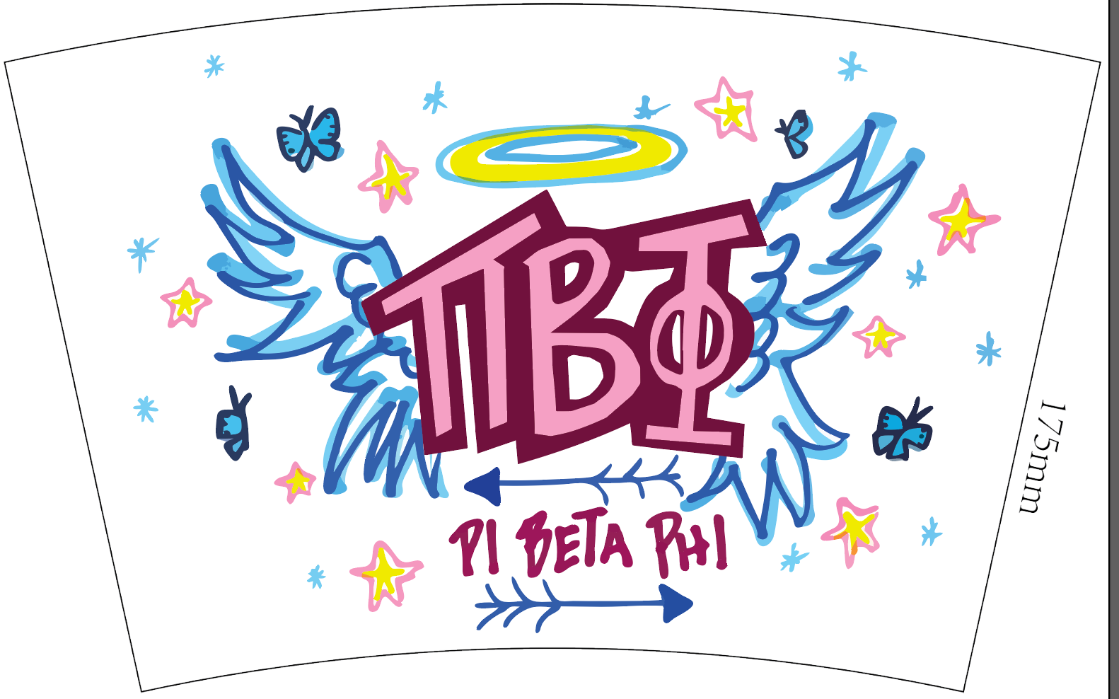 Over The Moon Greek - Wholesale Drinking Glass/Cup - Sorority Marker Cup33