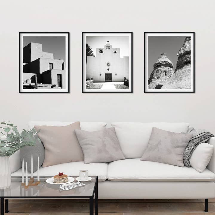 Set de estampados en blanco y negro de Nuevo México, colección de 3 estampados para venta al por mayor de lostkatphoto