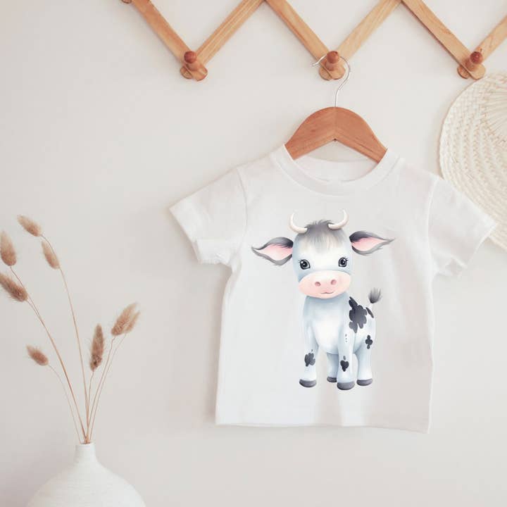 Black and White Cow Tee for wholesale by ChubbyBubbyBear