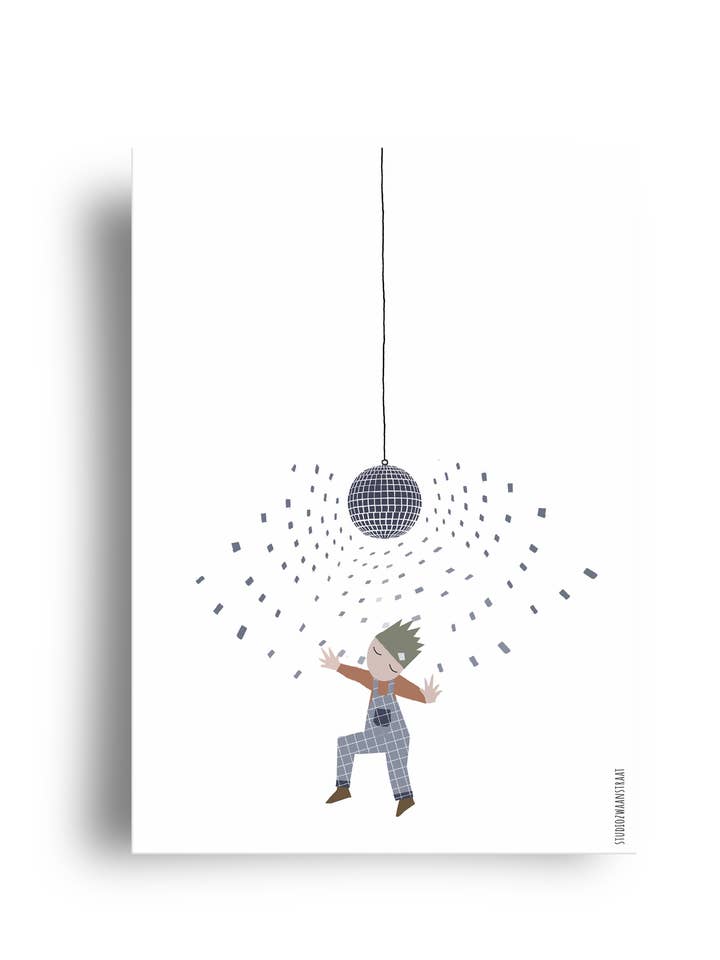 postcard ‘discoball' for wholesale by STUDIOZWAANSTRAAT