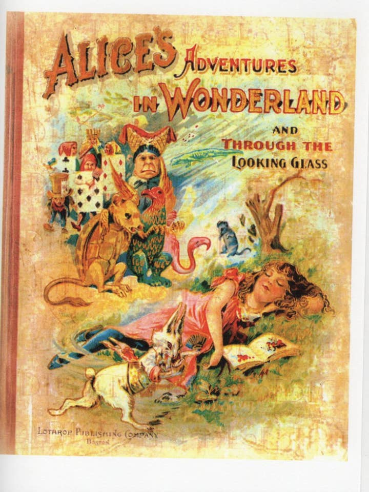 Alice's Adventures in Wonderland Book Cover Card for wholesale by The Marble Faun Gifts