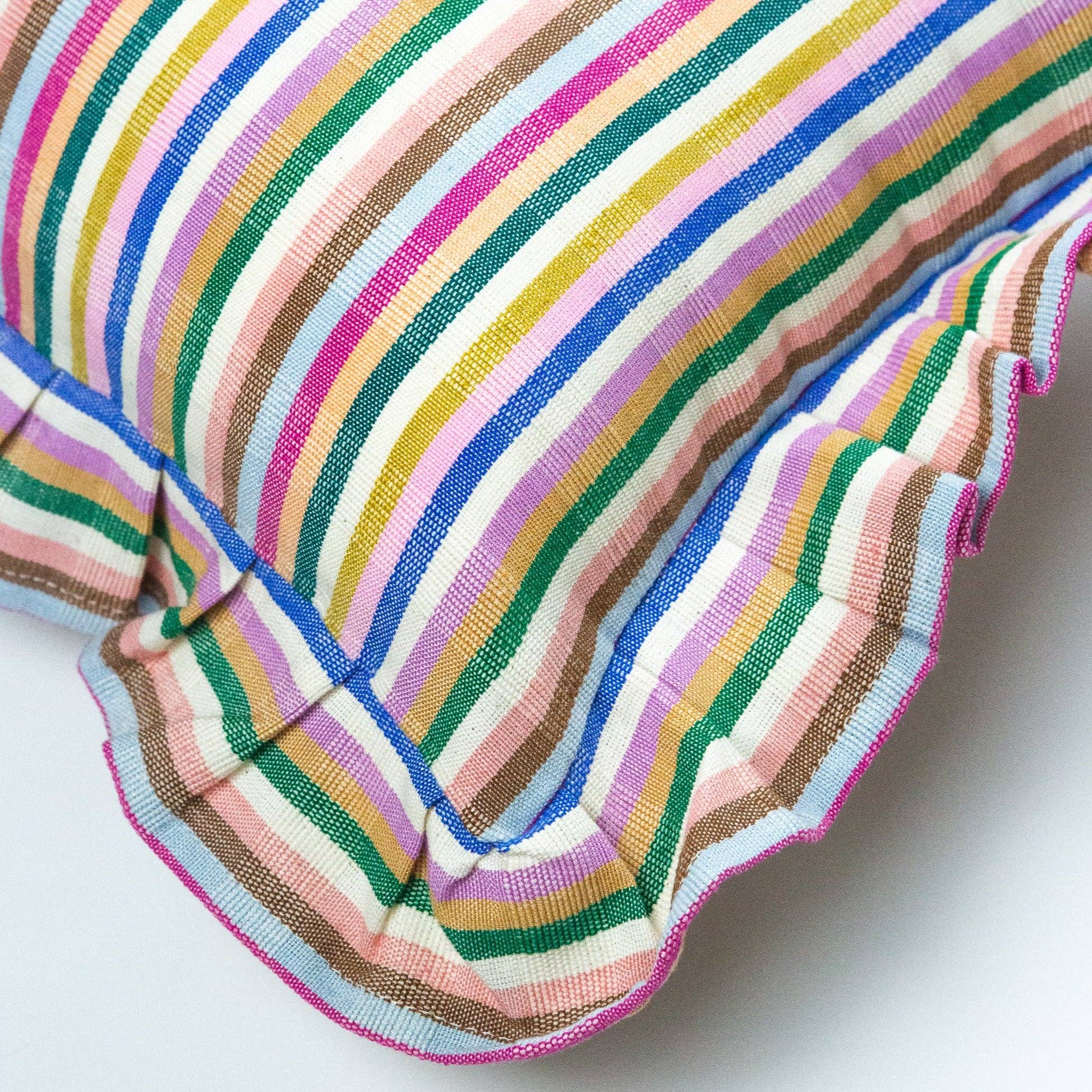 Archive NY - Wholesale Throw/Decorative Pillow - Valentina Ruffle Rainbow Stripe Pillow1