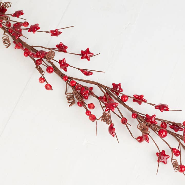 48" Red Berries and Stars Garland for wholesale by Factory Direct Craft