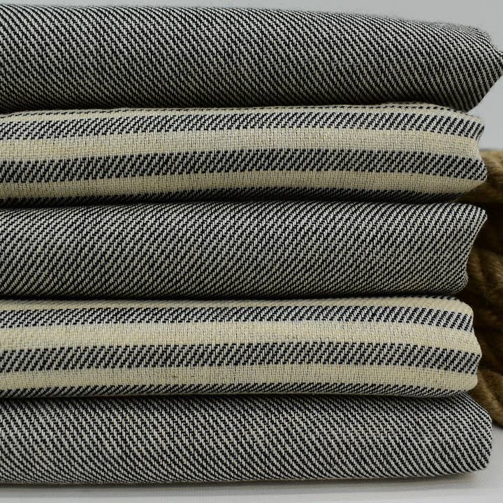 Organic Turkish Towels - Wholesale Bath Towel - Organic Cotton Towel, Black Striped Linen Towel 40x701