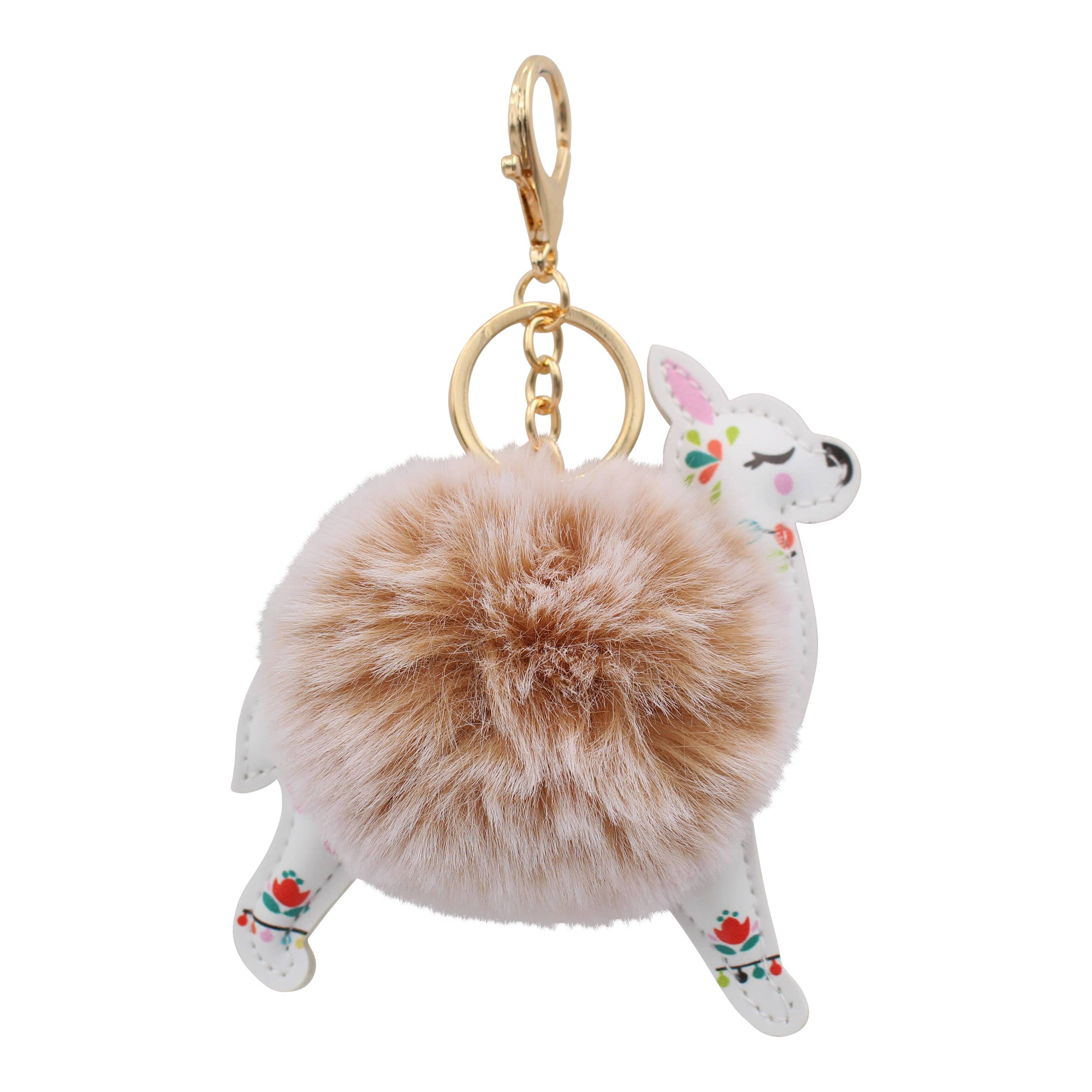 Real Sic - Wholesale Keychain - Unisex - Cute Animal Fuzzy Charm Pom Pom Keychain - Alpaca11