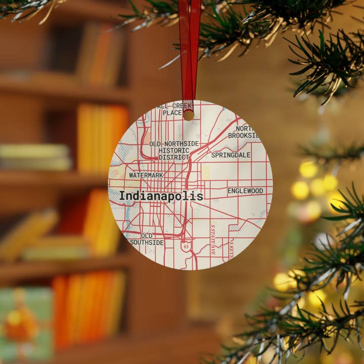Jupiloom – Großhandel Verzierung – Personalisierte Landkarte — Kreis-Ornament aus Aluminium — an jedem Ort!