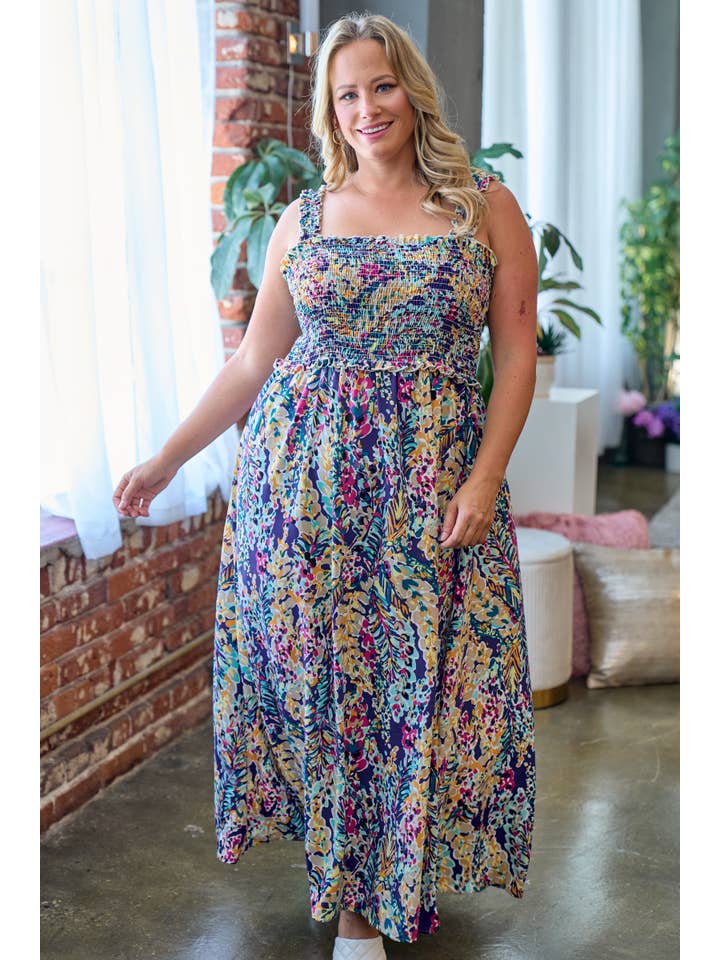 Nicabel - Wholesale Dress - Women's - Plus dress with floral print-GPSD6567A