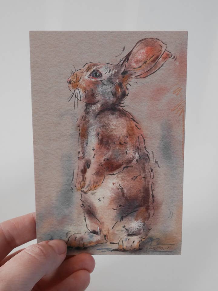 Bunny Standard Postcard for wholesale by Grey Grimm
