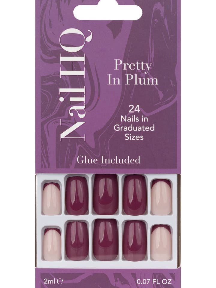 Nail HQ Square Pretty In Plum Nails (24 Pieces) for wholesale by Soinvogue