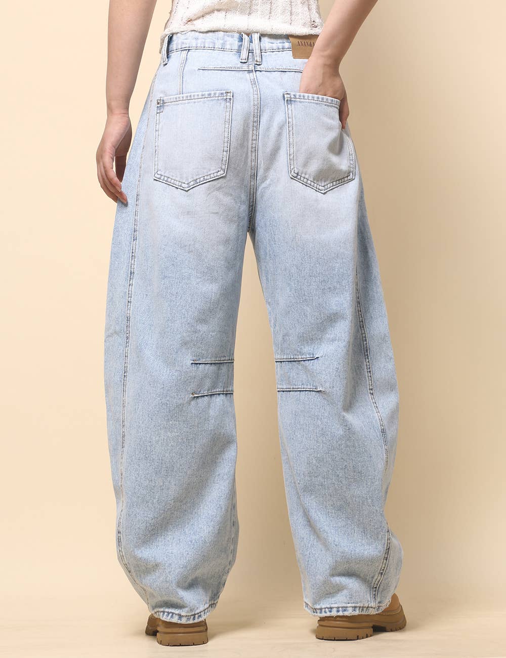 Sweetkama – Engroshandel Jeans - Dame – Damejeans med høj talje og vide ben i tøndeform, Barrel Denim SKP52218