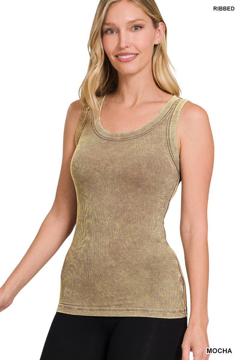 Vanilla Monkey - Wholesale Tank Top - Women's - Washed Ribbed Scoop Neck Tank Top3