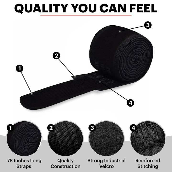 DMOOSE - Wholesale Fitness Equipment - DMoose Knee Wraps for Weightlifting - 78" Length Heavy Duty.
