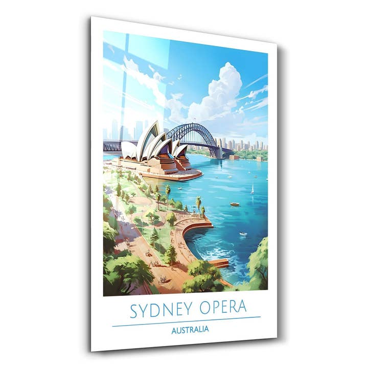 Poster di viaggio dell'Opera di Sydney Australia | Arte murale in vetro per la vendita all'ingrosso da parte di Artdesigna KG