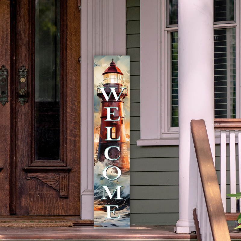Works of Heart - Wholesale Sign - Welcome Lighthouse Porch Board1
