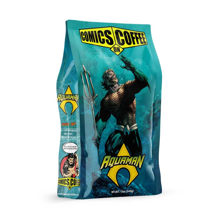 Aquaman: Sea Salt Caramel 12oz Coffee for wholesale by Comics On Coffee