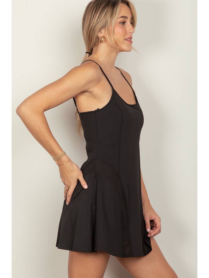 VERY J - Wholesale Athletic Dress - Women's - ND31165-Activewear Mesh Detail Tennis Mini Dress13