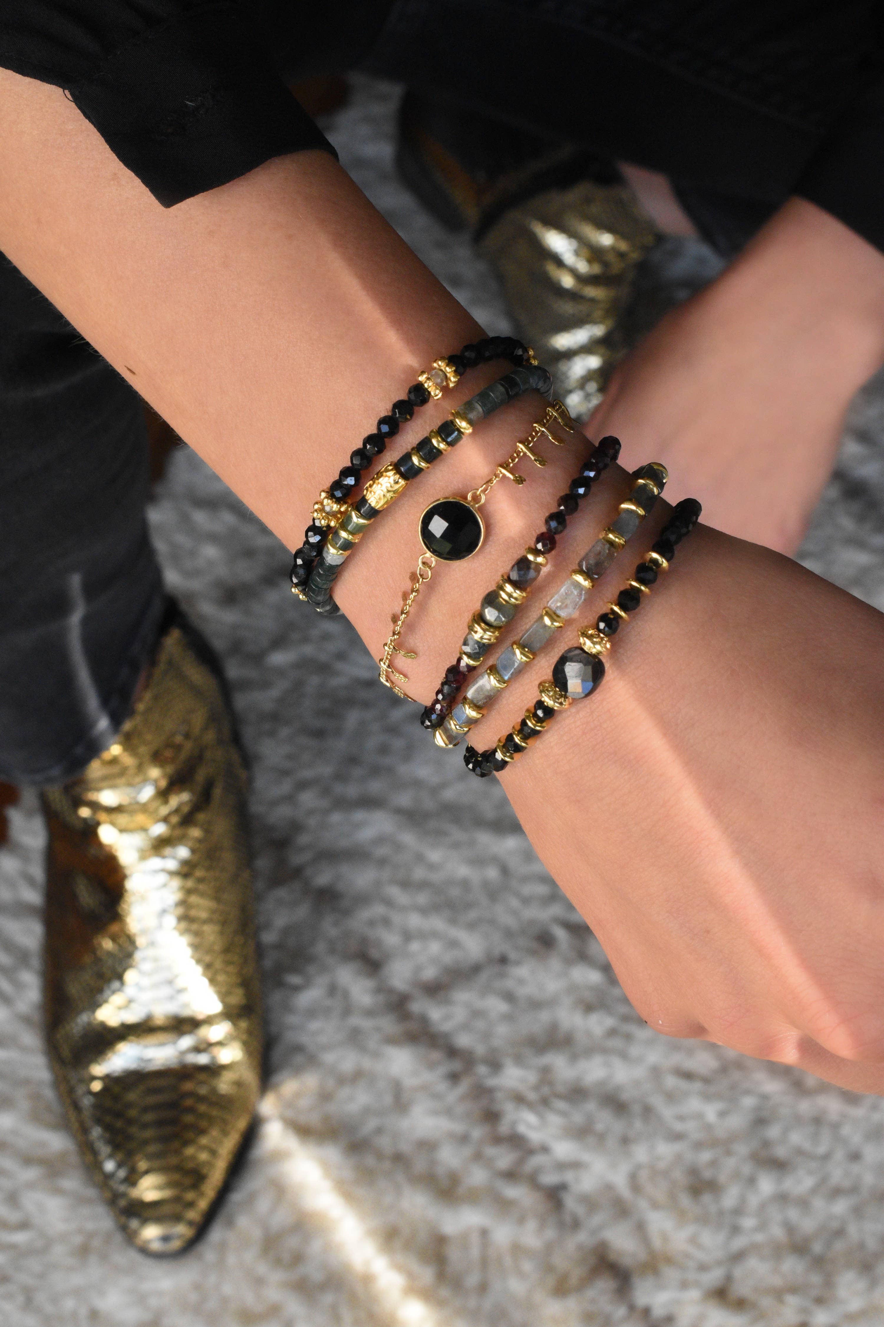 GINANDGER - Wholesale Beaded Bracelet - BRACELET PAOLA BLACK TURMALINE1