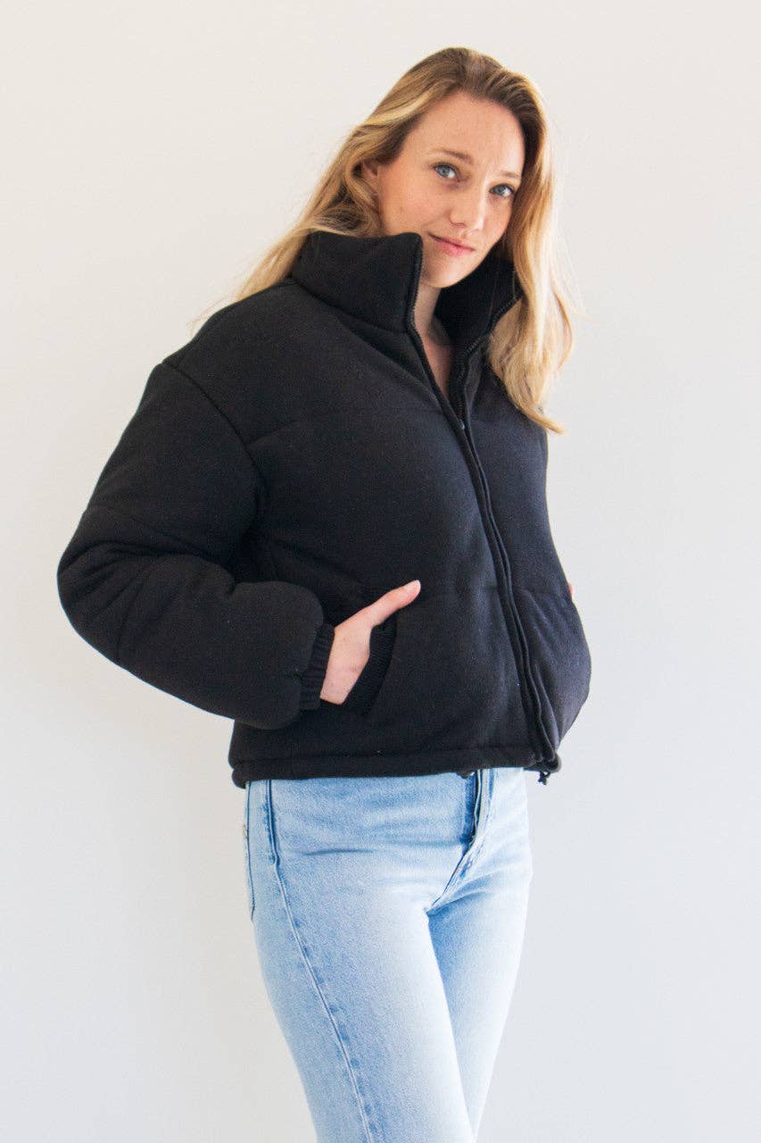Celine Knit Puffer Jacket in Black for wholesale on Faire5