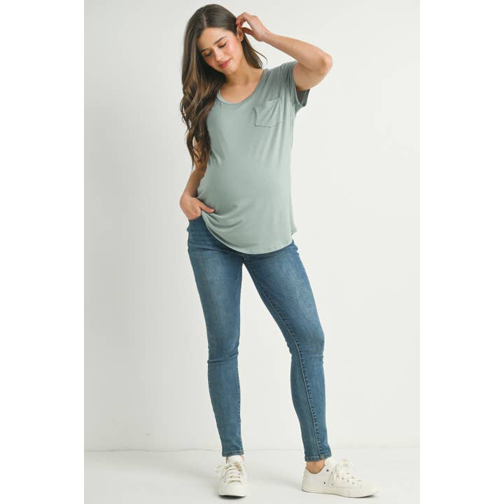 Hello Miz - Wholesale Nursing Top - Maternity - Round Neck Maternity Nursing Pocket T-Shirt 12