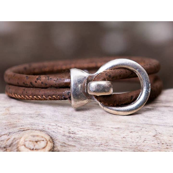 Gem Lounge Jewelry - Wholesale Bangle Bracelet - Pick Your Color: Cork Silver Open Hook Bracelet10