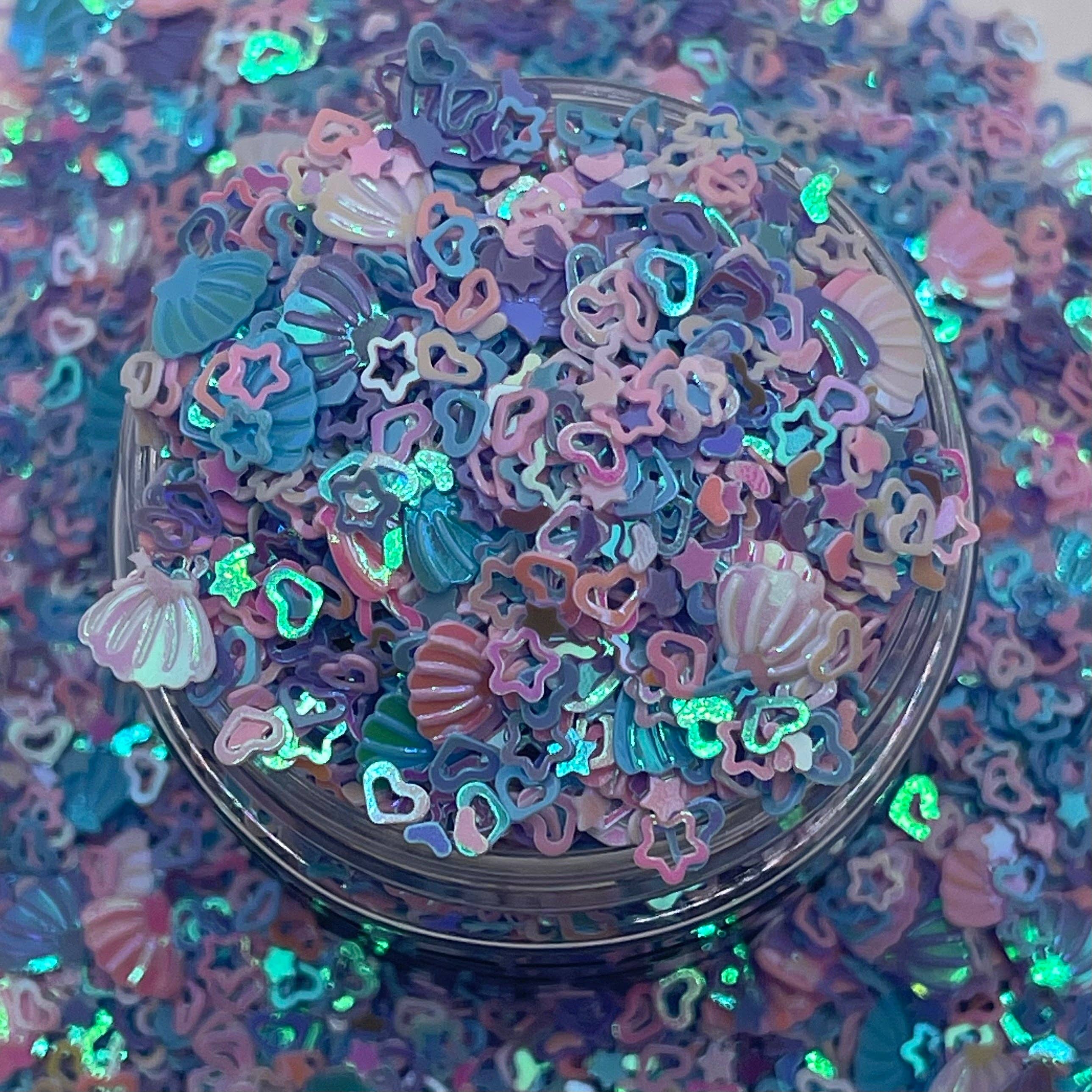 One Stop Cups - Venta al por mayor Material para manualidades - Purpurina púrpura en forma de sirena2