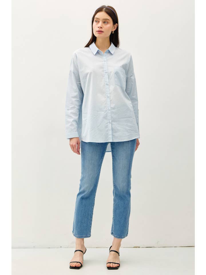 Be Cool - Wholesale Button Down Shirt - Women's - OVERSIZED BASIC COTTON SHIRT