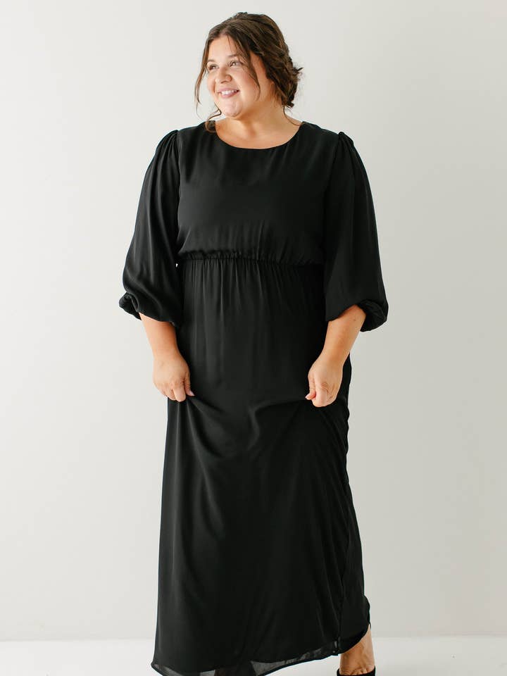 'Naomi' Long Sleeve Chiffon Maxi Dress for wholesale by The Main Street Exchange