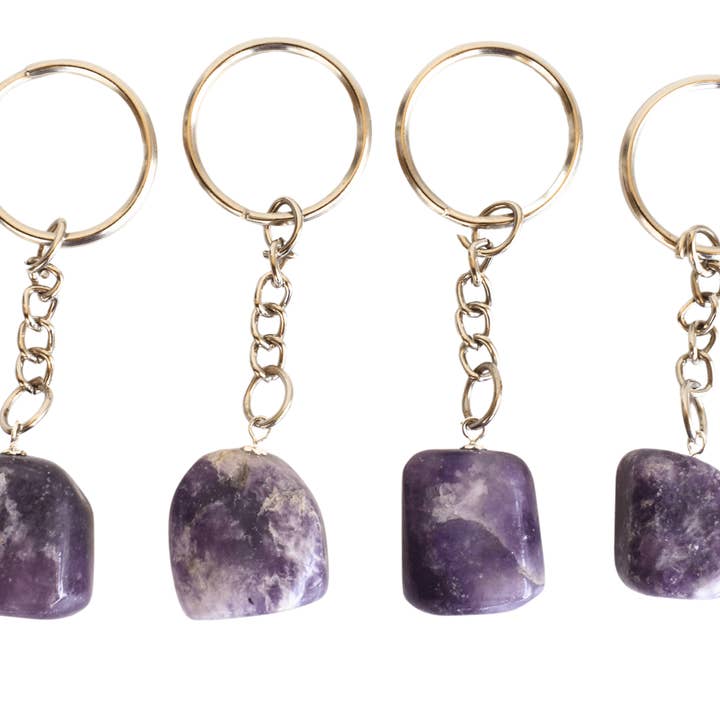 Soothing Crystals - Wholesale Keychain – Unisex - Gemstone Keychain | Lepidolite | Crystal Stone Keyring