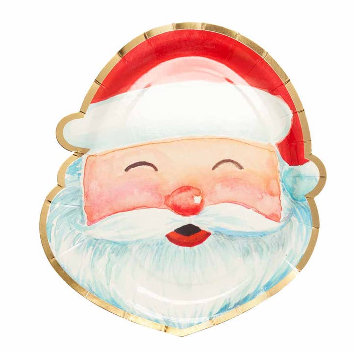 Sophistiplate - Wholesale Disposable Plate - Santa Salad Plate Jolly Holiday/8 pkg