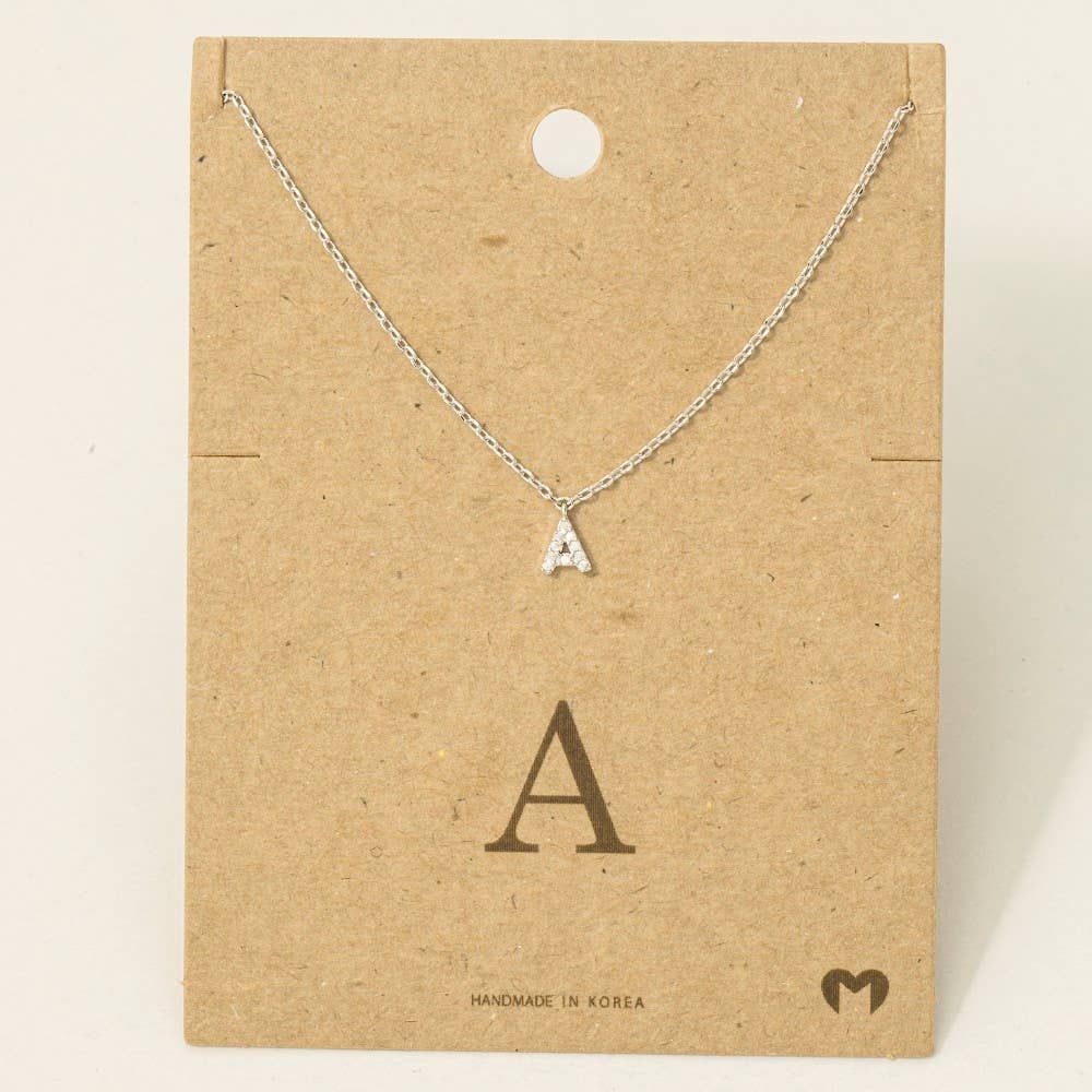 Fame Accessories - Vendita all'ingrosso Collana con ciondolo/pendaglio - Mini collana iniziale con strass4