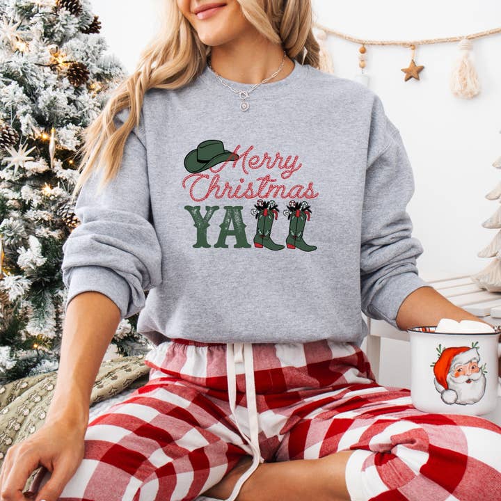 DTF Office - Wholesale Sublimation Transfer - Cowboy Merry Christmas Yall DTF Transfer4