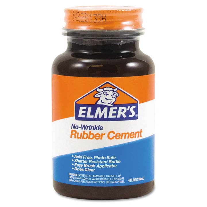 Everyday Supply Co - Wholesale Craft Supplies - Elmer's Rubber Cement with Brush, 4 oz, Dries Clear